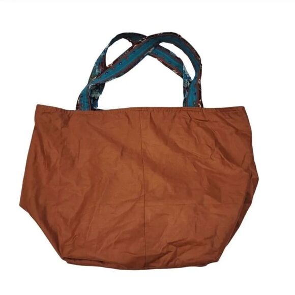 Vintage Handcrafted Indian Navajo/Aztec Reversible Slouchy Tote Bag - Picture 3 of 6